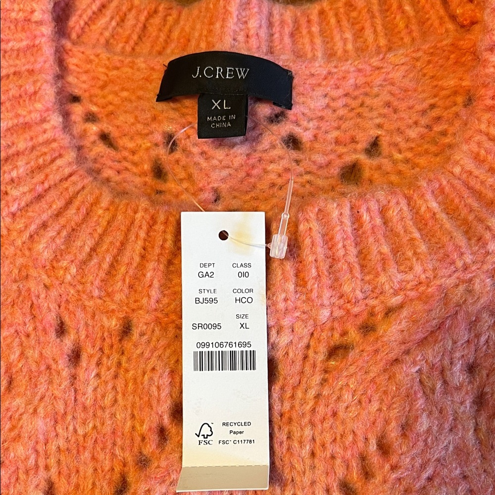 J. Crew Coral Crew Neck Sweater - Picture 2 of 6